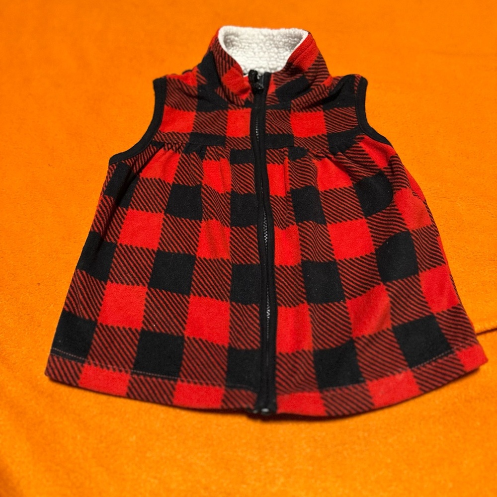 Carters “18 month” Red and Black Checkered Vest